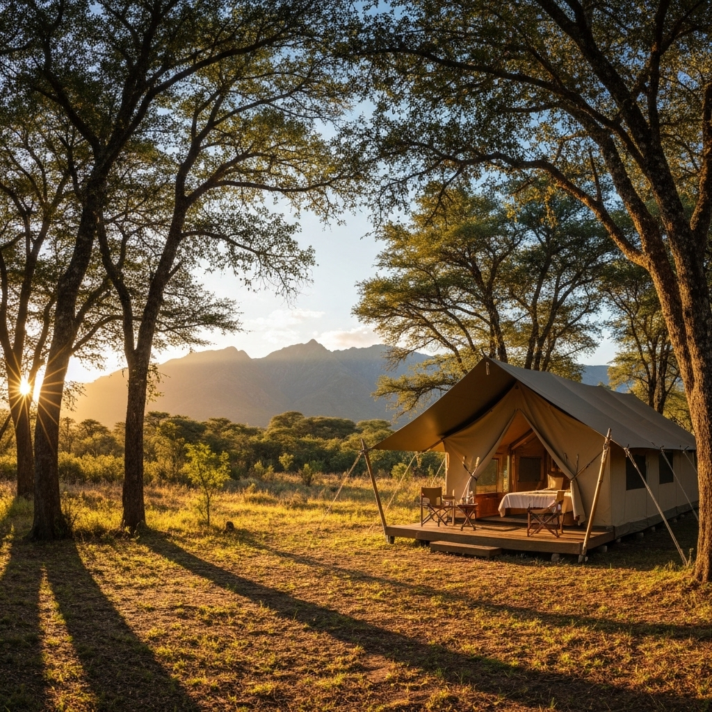 Safari tent exterior